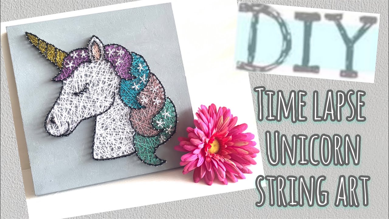 HOW TO MAKE UNICORN STRING ART TIME LAPSE STRING ART YouTube