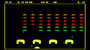 Evil Invaders (hack of IJK Invaders) for the BBC Micro