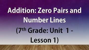 Addition: Zero Pairs and Number Lines (7th Grade Unit 1 Lesson 1)