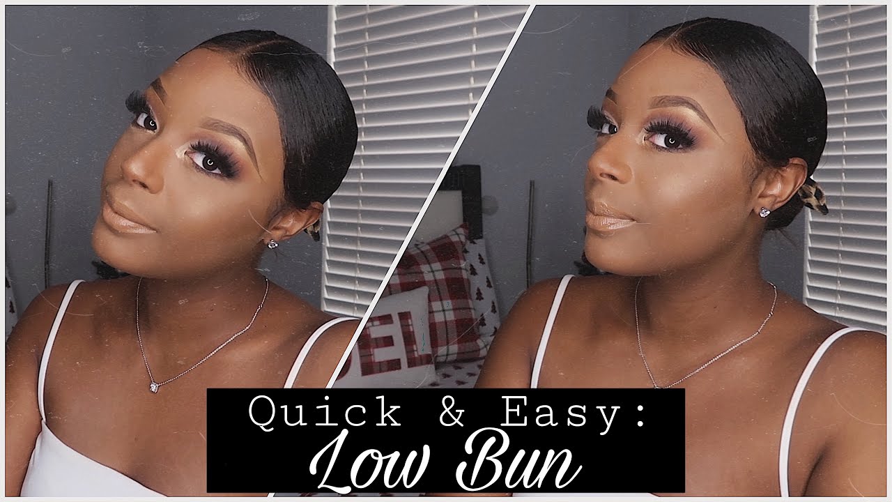 Middle Part Low Bun RELAXED HAIR TUTORIAL ♡ YouTube