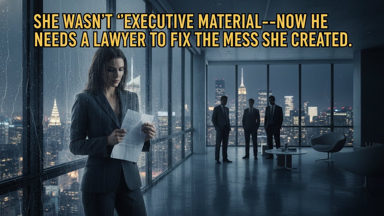 SHE WASN’T “EXECUTIVE MATERIAL”—NOW HE NEEDS A LAWYER TO FIX THE MESS SHE CREATED.
