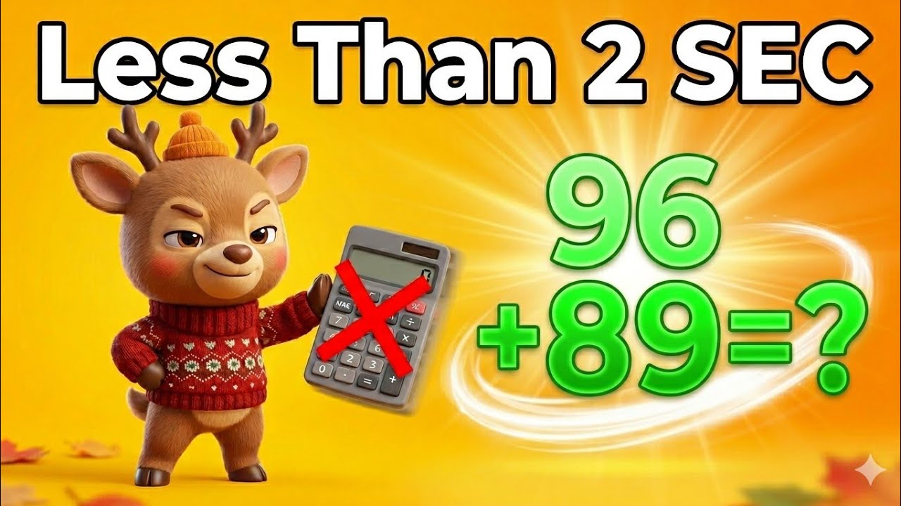 “96 + 89 in Under 2 Seconds? 🤯 No Calculator Trick!” - YouTube
