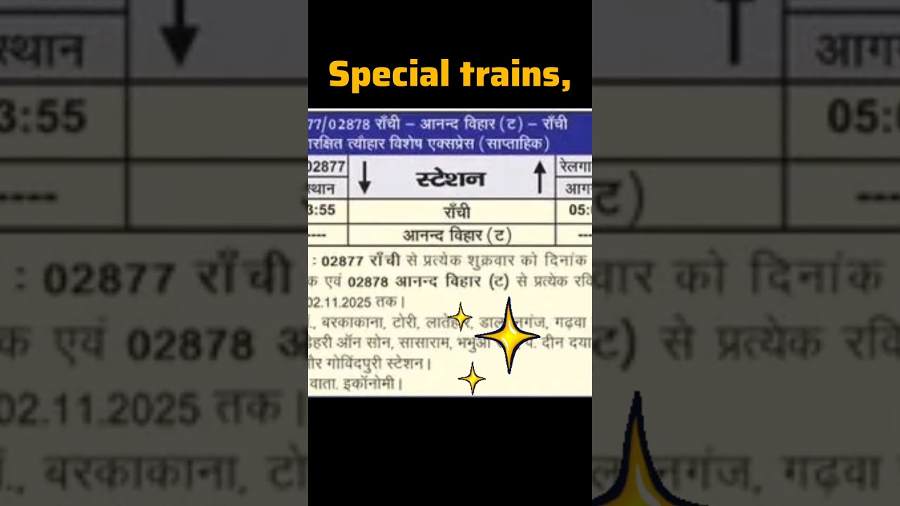 आ गयी 😃Special Trains List 