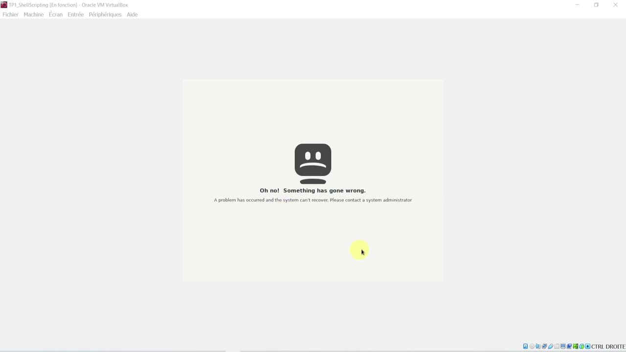 VIRTUALBOX OH NO SOMETHING HAS GONE WRONG [RESOLVED]