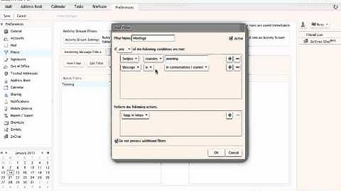 Filtering Mail in Zimbra 8