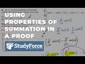 Using Properties of Summation Notation to Prove a Statement | Advanced Math