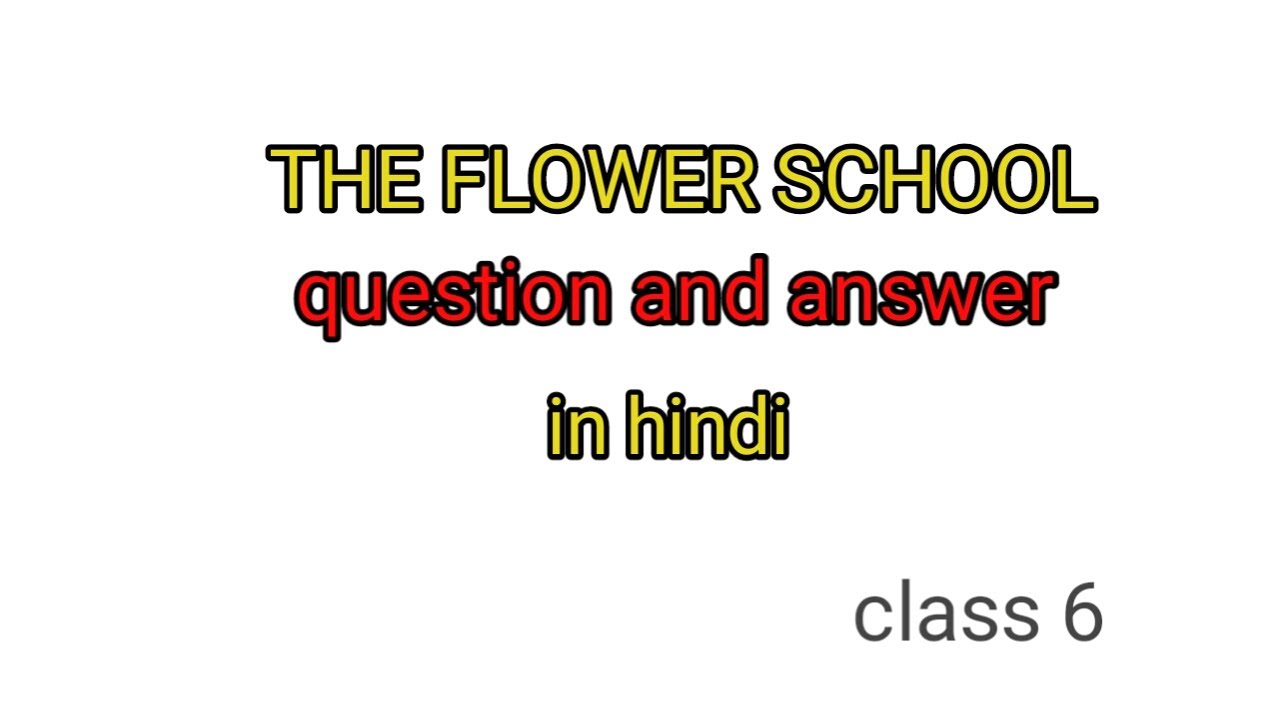 The Flower School Question And Answer