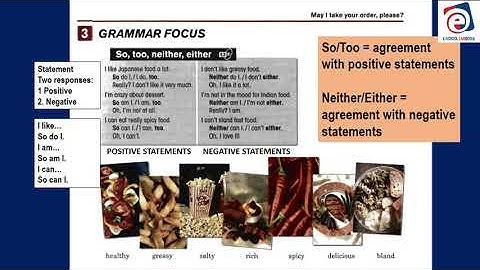 3 New Interchange American English Book 1 Unit 13 Page 81 Grammar   So, Too, Neither, Either
