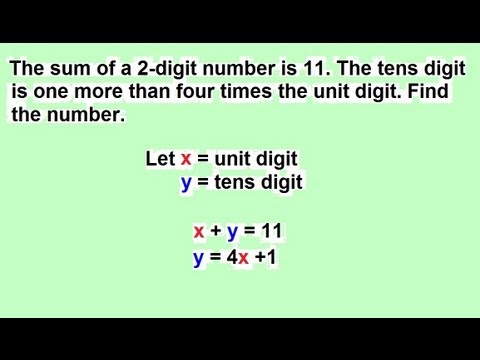 Algebra - Solving Word Problems With Two Variables (1 Of 5) - Youtube
