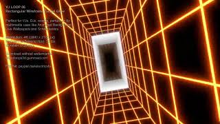 Rectangular Wireframe Tunnel Glow | 4K | VJ LOOP 06 | Backgrounds, Wallpapers & Screensavers