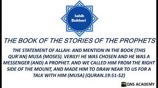 Bukhari 60-21: mention in the Book (Qur'an) Musa (Moses). Verily! He was a Messenger & a Prophet ... screenshot 4