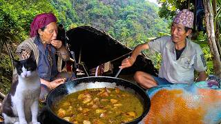 Authentic Village Life Nepal | Fresh Pork Curry & Organic Farm Living