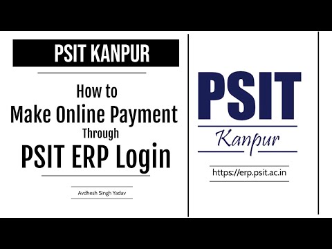 PSIT Kanpur | How to Make Online Payment through PSIT ERP Login | Avdhesh Singh Yadav |