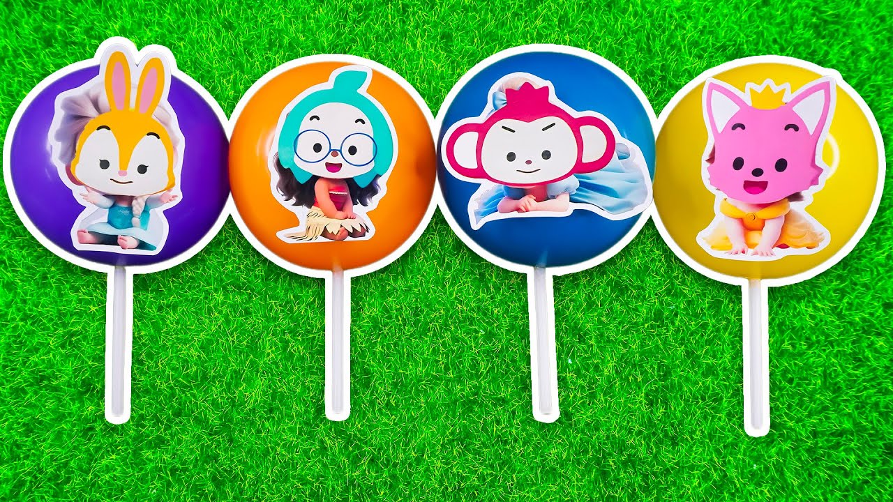 Satisfying video Some Lot's of BIG Candy Shop lollipops Elsa Princess Baby Shark Hogi Pinkfong