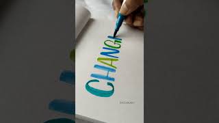 Quotes Lettering - Be the Change✍🏻🥰 | #shorts #calligraphy #trending #ytshorts #viral #quotes