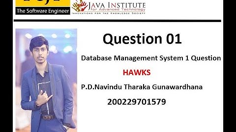 Data Base Task 01|Create a Database Using MYSQL Workbench|1st Year| Java Institute| Navindu Tharaka