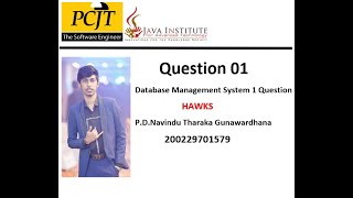 Data Base Task 01|Create a Database Using MYSQL Workbench|1st Year| Java Institute| Navindu Tharaka