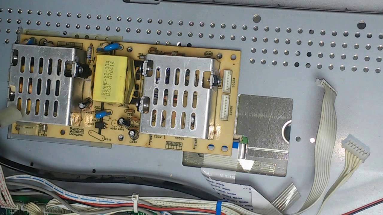 ремонт телевизора жк techno ts-lcd-2005 не включается - YouTube