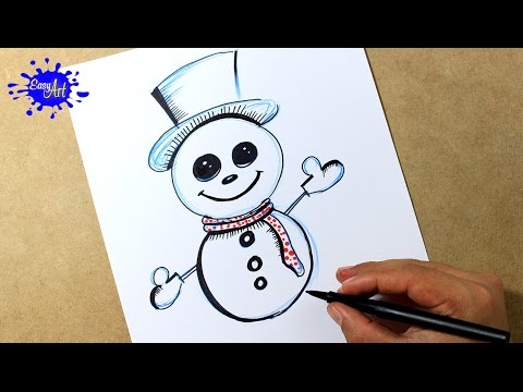 Como dibujar un muñeco de nieve paso a paso / How to draw snowman - YouTube