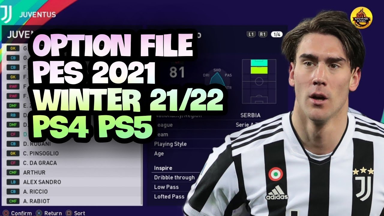 PES 2021 - UPDATE OPTION FILE PES 2021 PS4 SEASON WINTER 22 PS4 PS5 ...