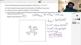 AP Chemistry Short Answer Question 5 (Solubility Product Constant)