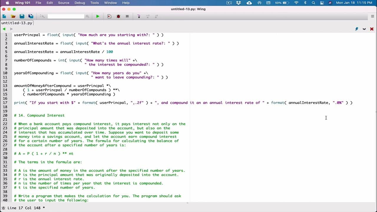 2.14. (Part 2) Compound Interest - Python - YouTube
