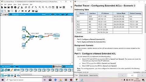 Packet Tracer 4.2.2.12 - Configuring Extended ACLs - Scenario 3
