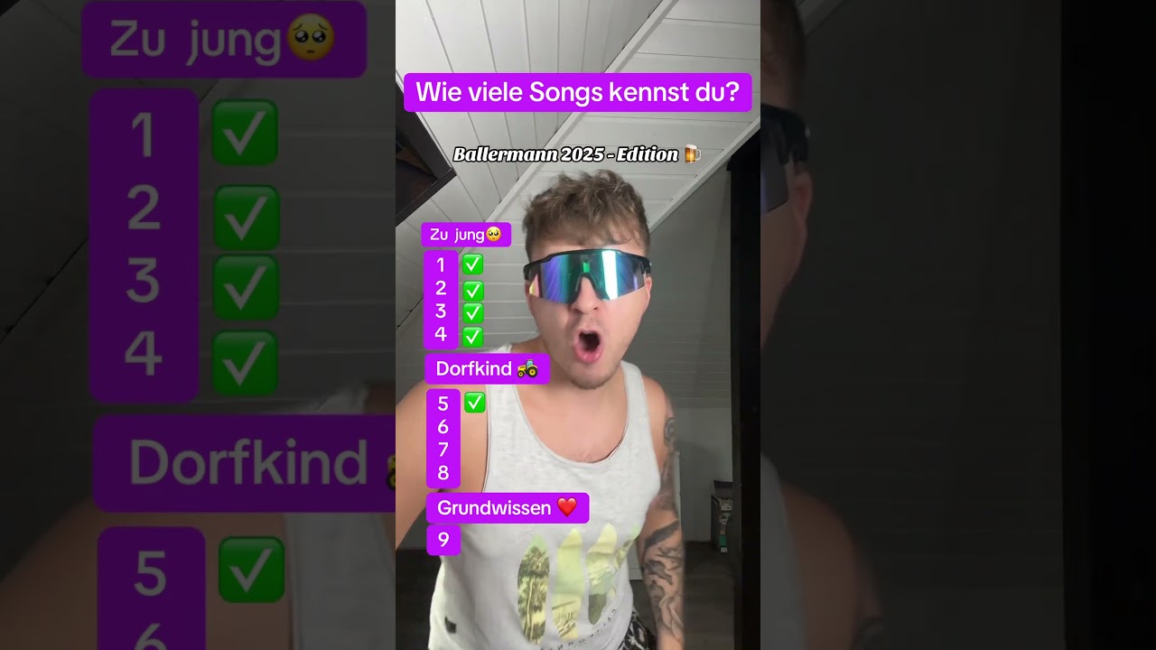 Wie viele Songs kennst du? Ballermann 2025 - Edition #dorfkind #ballermann #ballermannhits #musik