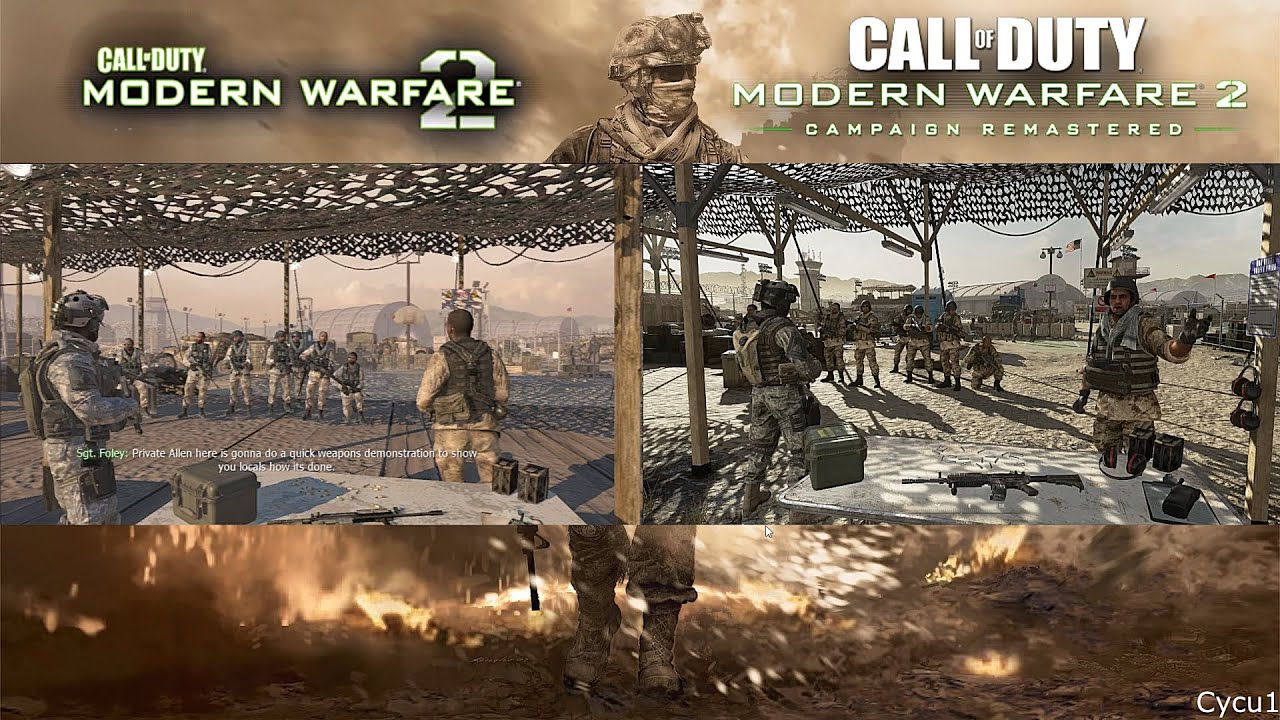 Call of Duty Modern Warfare 2 Remastered vs CoD Modern Warfare 2 (2022) Oil  Rig Mission Comparison 