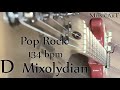 D Mixolydian guitar backing track, Rock style, 134bpm