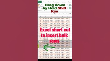 Excel short cut to insert Bulk rows😁😁😁😎#viral  #shorts #excel #tips #exceltech #trending #exceltips