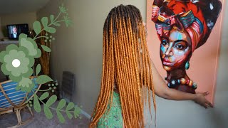 VERY QUICK OMBRE GINGER REUSABLE CROCHET FAUX LOCS!!  DE DREADS 🍂🍁| @MEEKFRO | AMELI DREADS REVIEW screenshot 4