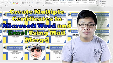 Create Multiple Certificates In Microsoft Word and Excel Using Mail Merge