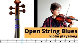 Open String Blues play along (beginner violin)