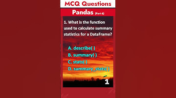 Part 6 - Pandas MCQ Questions | Data Science MCQ Questions | Interview Questions | Python Library