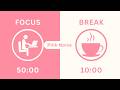 4 Hour Pomodoro Timer with Rain Sounds & White Noise for Deep Focus, Study & Productivity