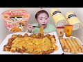 (신상)로제불닭볶음면+푸라닭+공차+에쉬레롤케이크 20210930/Mukbang, eating show