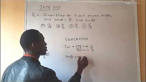Jamb Math question #1 Trigonometry
