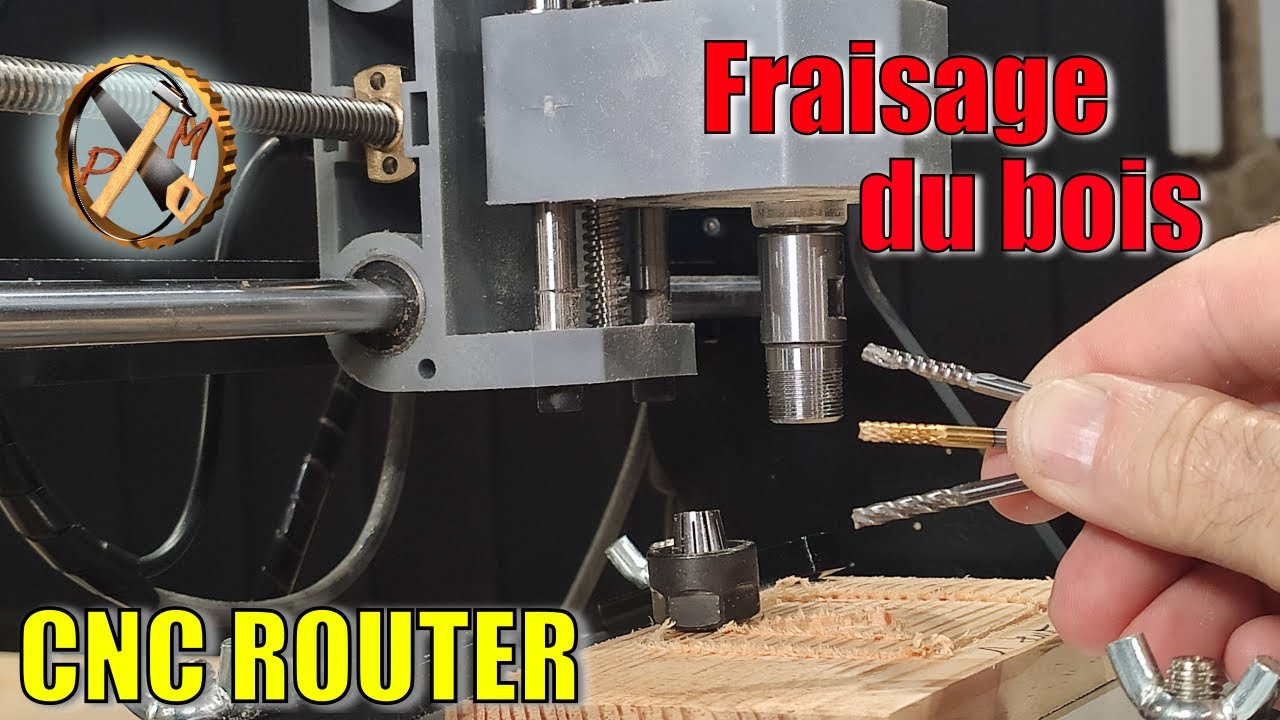 FRAISAGE DU BOIS - CNC ROUTER - TEST Fraises 3.175mm 1/8pouce - Outillage  Banggood - PMBRICOLEUR 