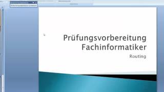 Prüfungsvorbereitung Fachinformatiker Routing