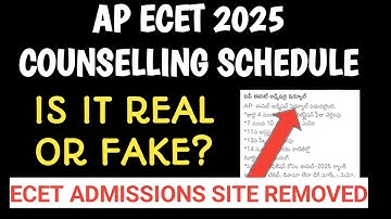 AP ECET 2025 COUNSELLING DATES RELEASED IS IT REAL OR FAKE?