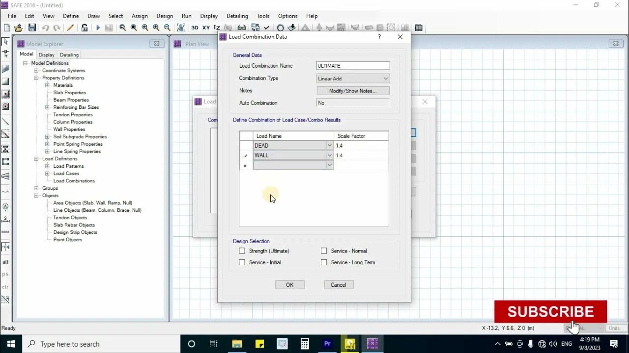 define load combination (تعريف حالات التحميل) YouTube