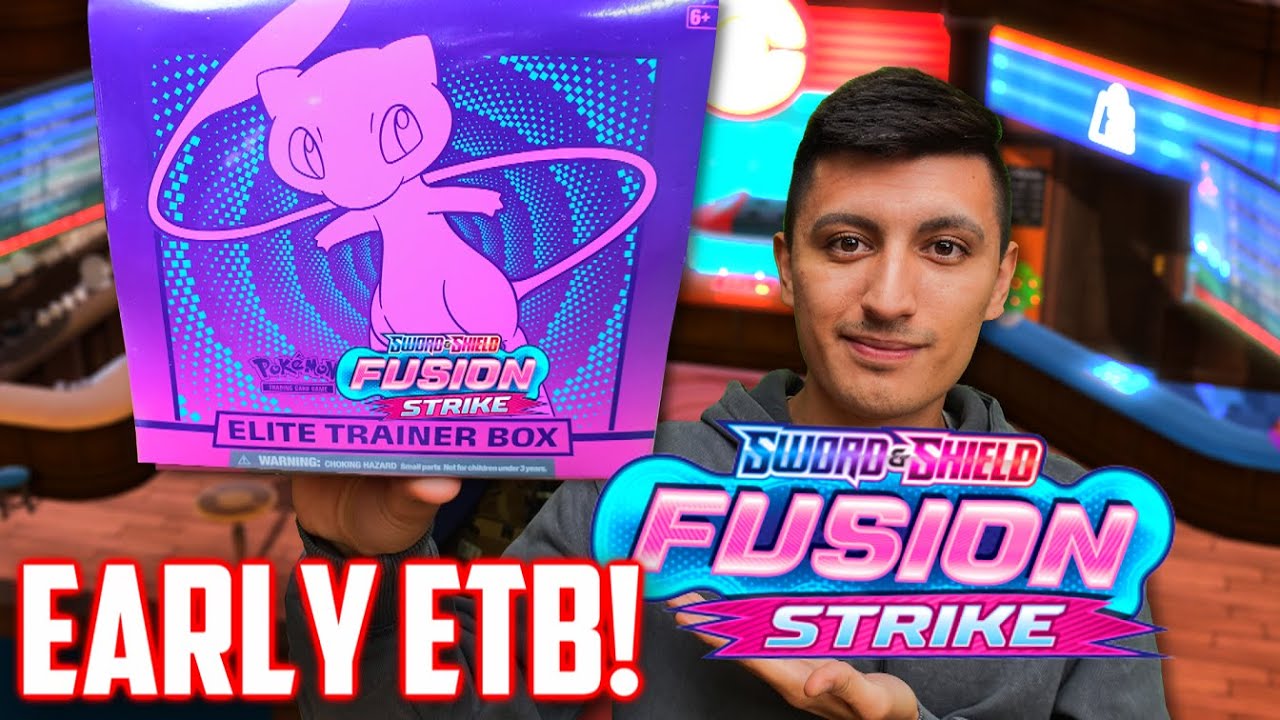 Pokemon TCG: Sword & Shield - Fusion Strike Elite Trainer Box - Mew [Card  Game, 2 Players] 