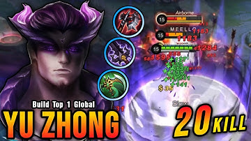 20 Kills!! Yu Zhong New Build Insane Lifesteal - Build Top 1 Global Yu Zhong ~ MLBB
