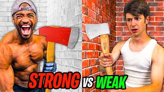 STRONG vs WEAK 100 Layer Challenge! *First To ESCAPE wins!*