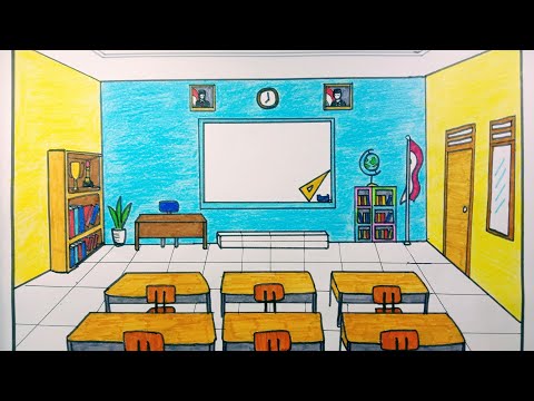 Cara Menggambar Ruang Kelas Keren Menggambar Sekolah