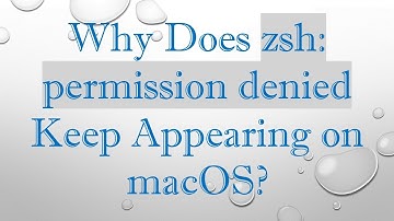 Why Does zsh: permission denied Keep Appearing on macOS?