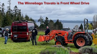 Winnebago Travato Stuck in Muddy Lawn at Marrowstone Vineyards & Pulled Out by a Kubota by Randall Wingett 184 views 2 weeks ago 3 minutes, 55 seconds