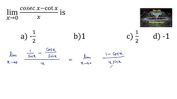 limit x to 0 cosec x - cot x/x is|MCQ|Limits|RD Sharma|CBSE|NCERT|TERM|NEW| PATTERN|Trigonometry|CET