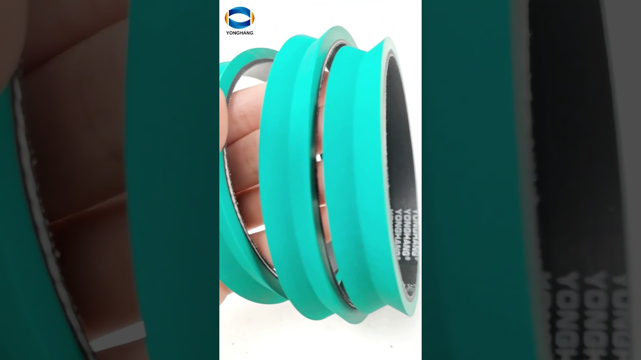 Caterpillar haul off belt green rubber open V-groove flat belt